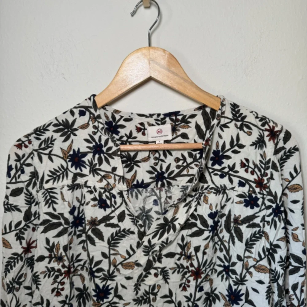 AG Blouse Women's SM Multicolor Floral Western Classic Peasant - Picture 2 of 5
